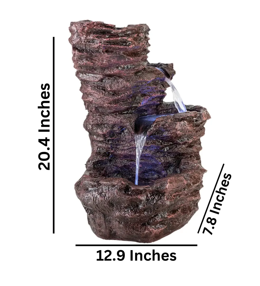 Brown-Coloured Solid Rock Cavern Water Fountain