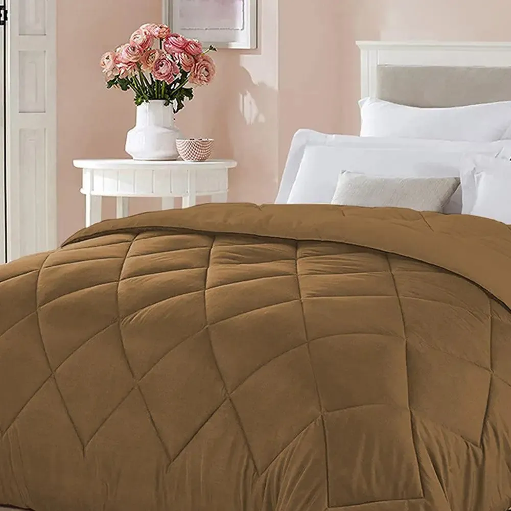 Brown Densely Quilted Single Bed Comforter