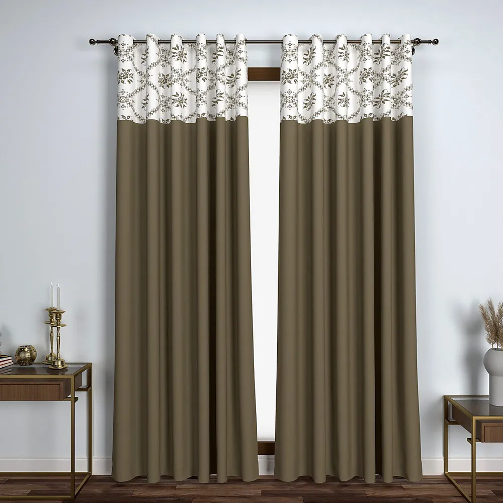 Brown Digital Print Semi-Designer Window Curtain