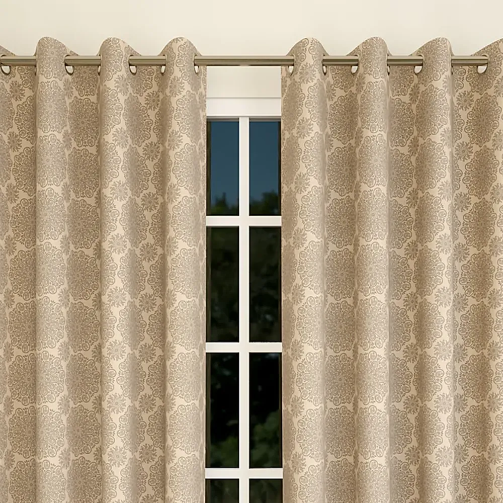 Brown Floral Pattern Designer Curtain 5 ft