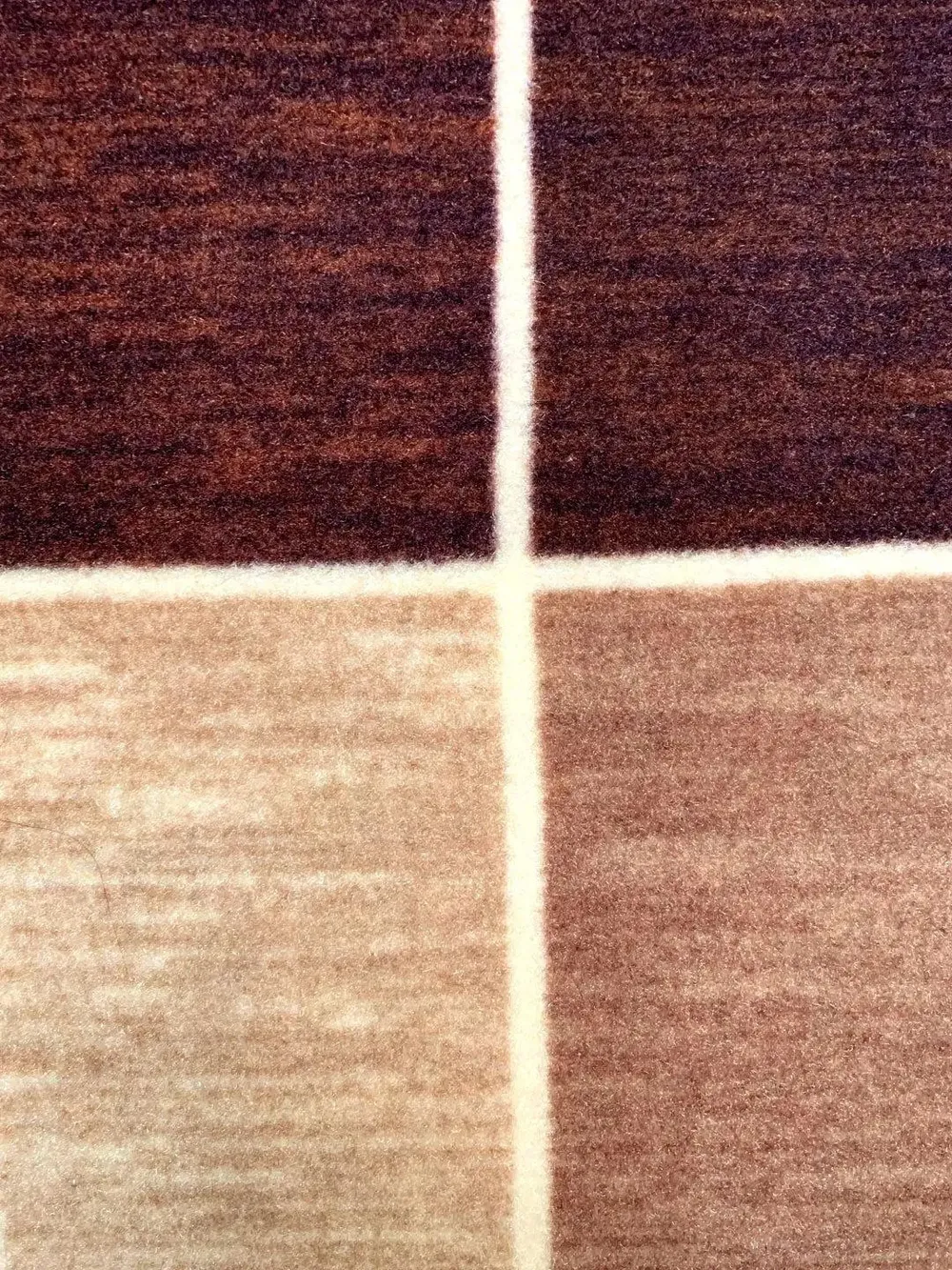 Brown Geometric Boxes Printed Premium Doormat (14 X 22 )Inches