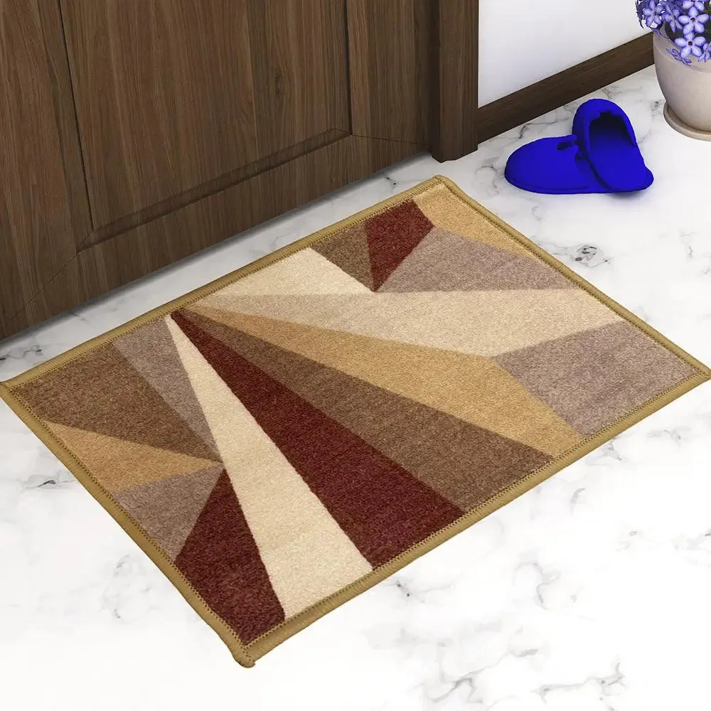 Brown Geometric Printed Premium Doormat (14 X 22 )Inches Single Piece