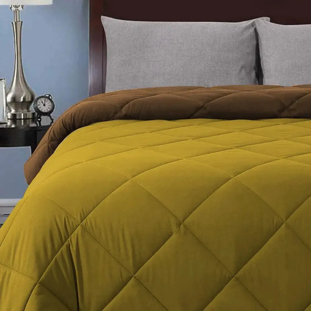Brown & Green Quilted Single Bed Comforter