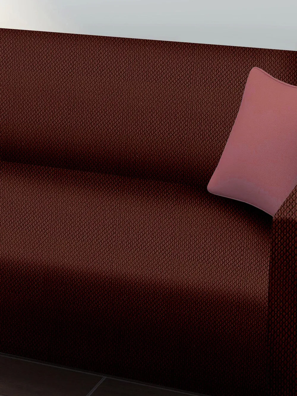 Brown Jacquard Sofa Cover Pack of 1 One Seater Sofa Slipcover