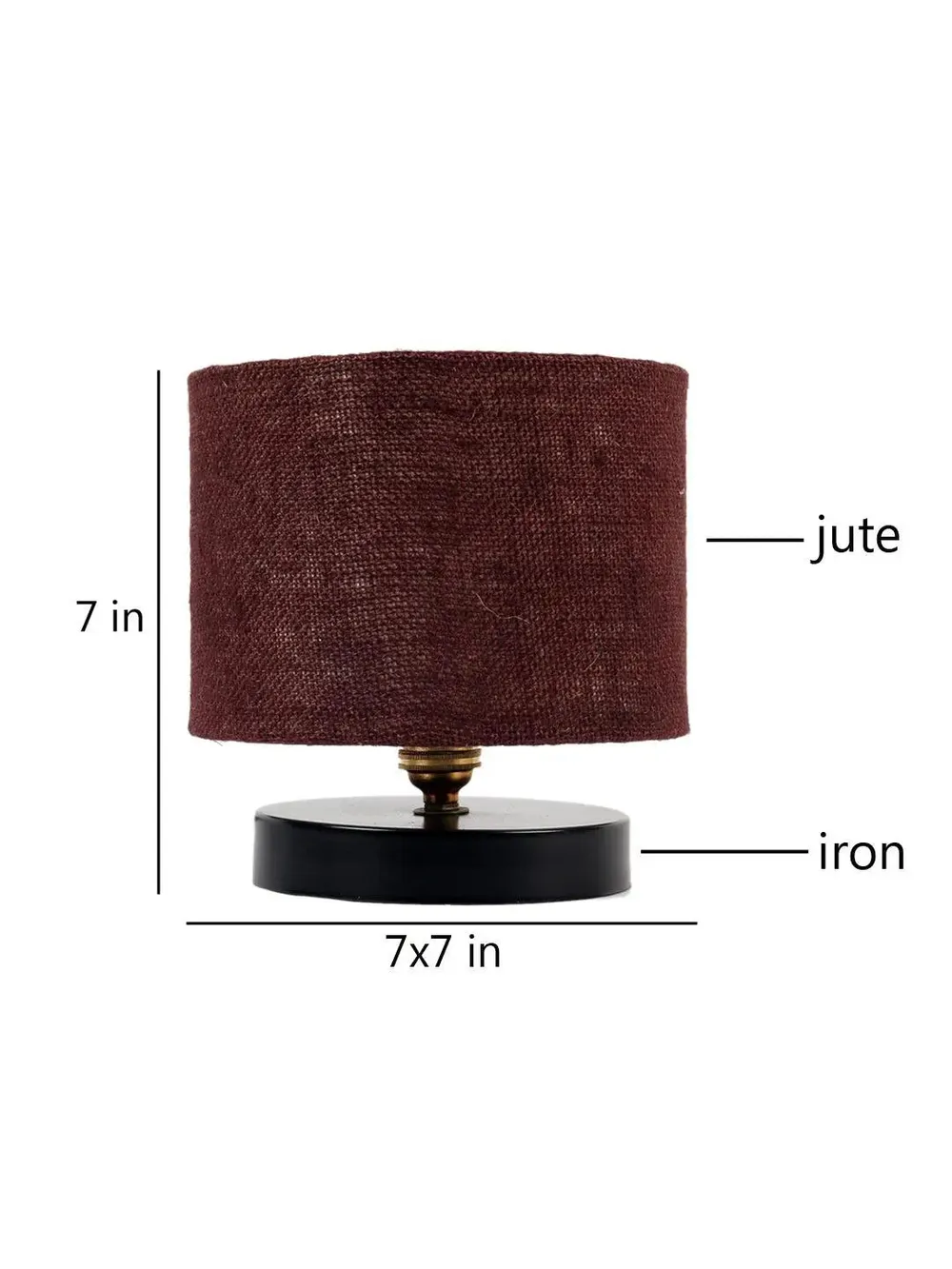 Brown Jute Table Lamp with Iron Base