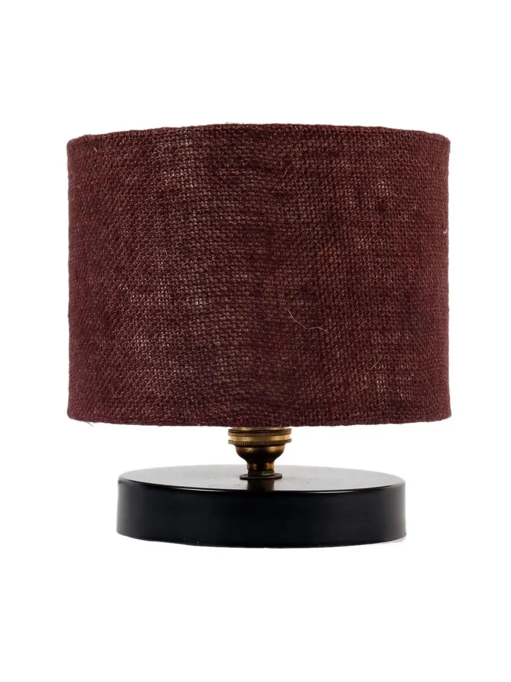 Brown Jute Table Lamp with Iron Base