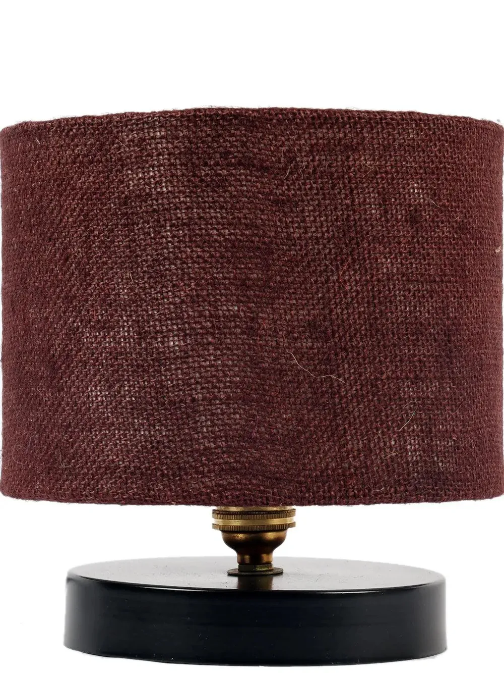 Brown Jute Table Lamp with Iron Base