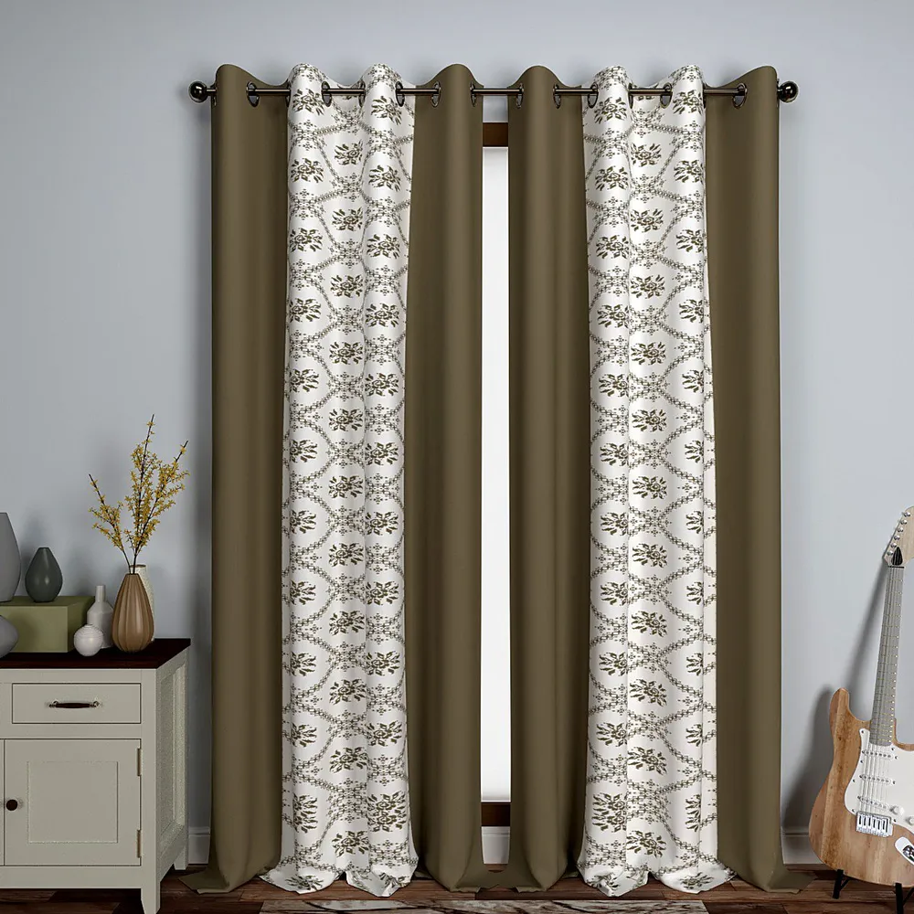 Brown Layered Digital Print Designer Door Curtain Medium Single Piece (7ft)