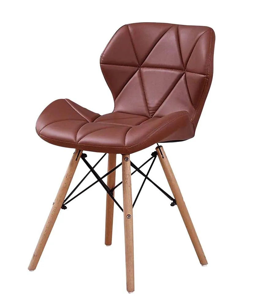 Brown Leatherette Contemporary Accent Chair Pack Of 1 & 2 Set of 1