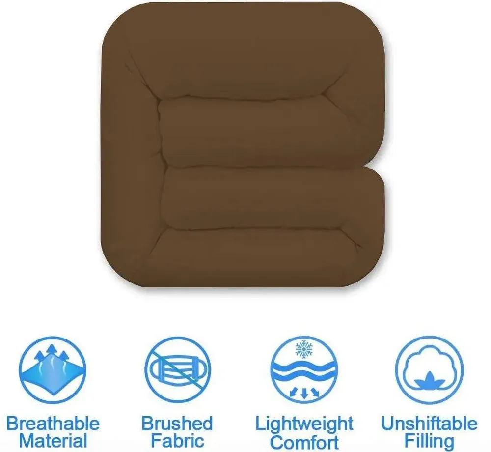 Brown Quilted Double Bed Comforter