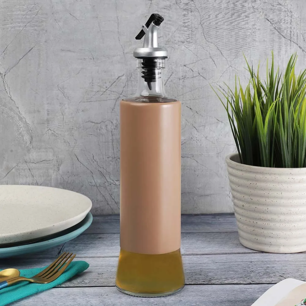 Brown Tough Glass Oil Dispenser 500 ML