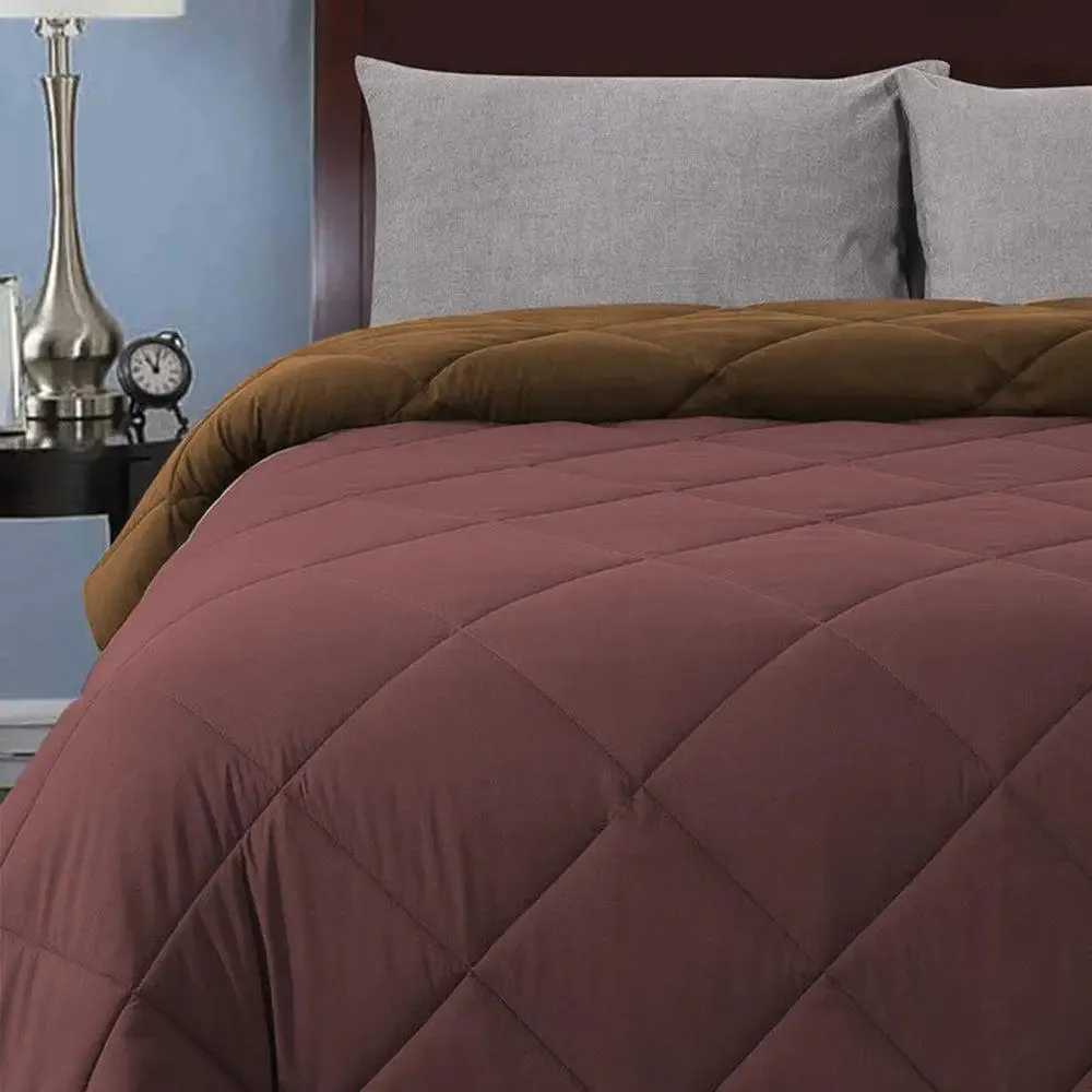 Brown & Wine Quilted Single Bed Comforter