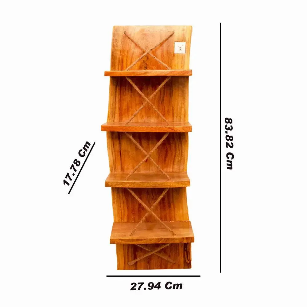 Brown Wooden Wall Shelves for Bedroom