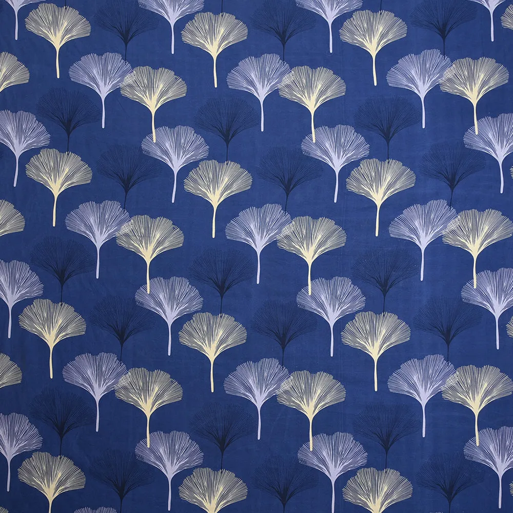 BSB Home Big Dandelions Printed Blue Microfiber Double Bedsheet