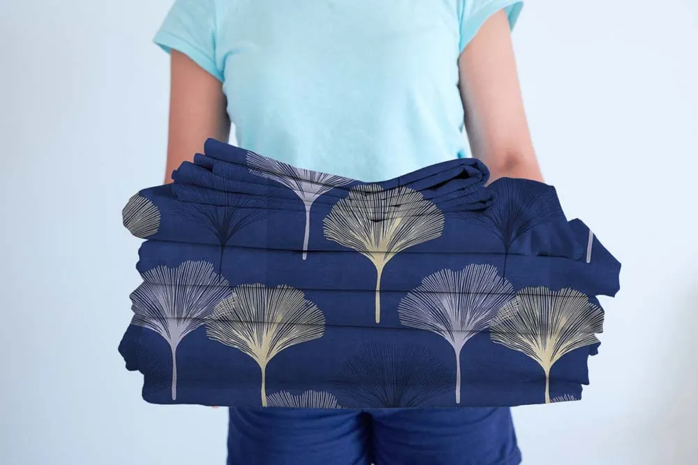 BSB Home Big Dandelions Printed Cotton Double Fitted Bedsheet