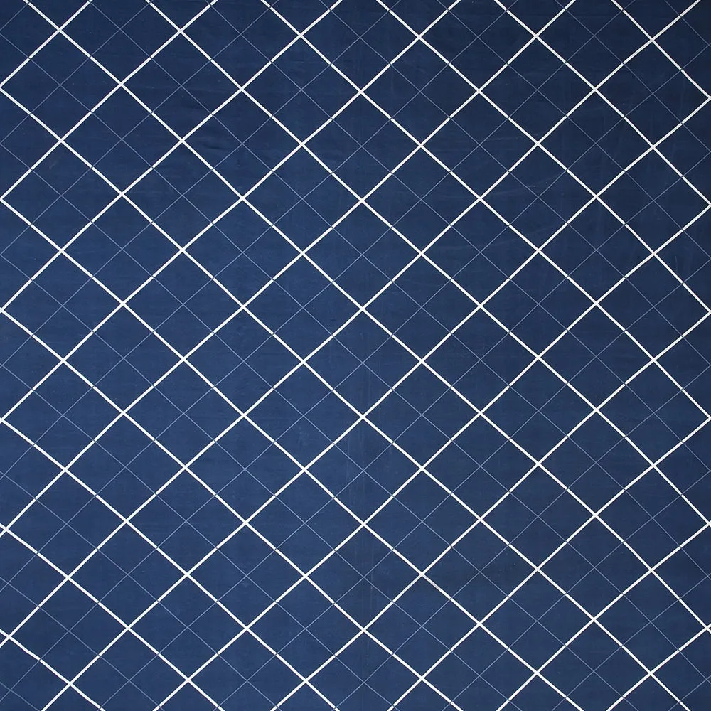 BSB Home Checkered Printed Blue Microfibre Double Bedsheet