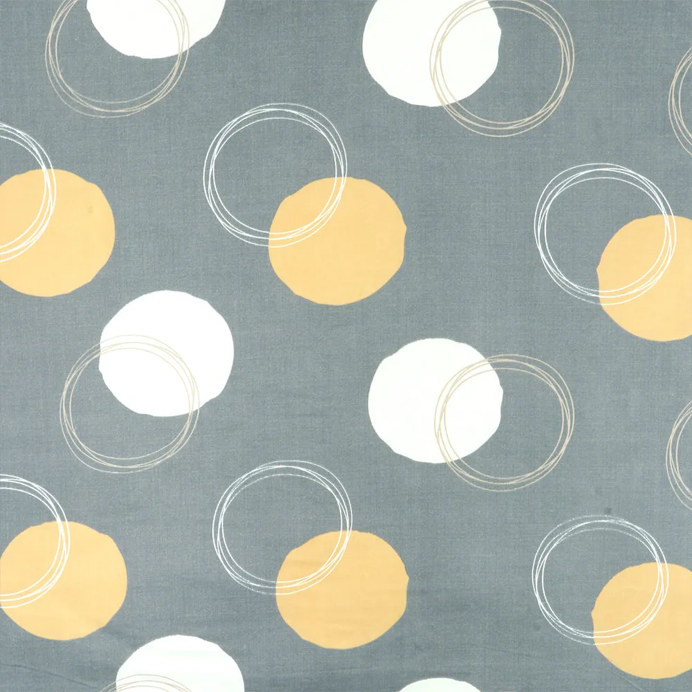 BSB Home Circular Pattern Grey Printed Microfiber Double Bedsheet