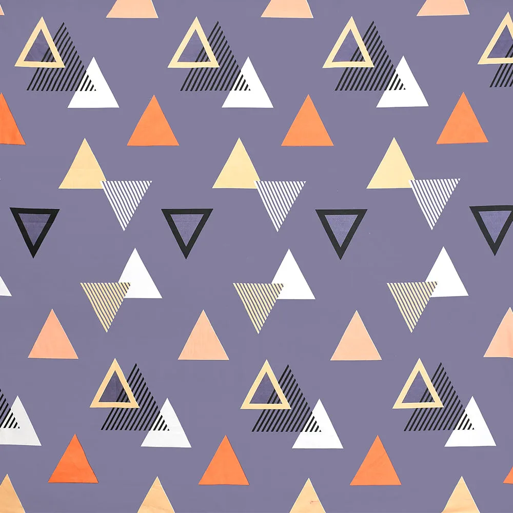 BSB Home Playful Triangles Lilac Printed Microfibre Double Bedsheet