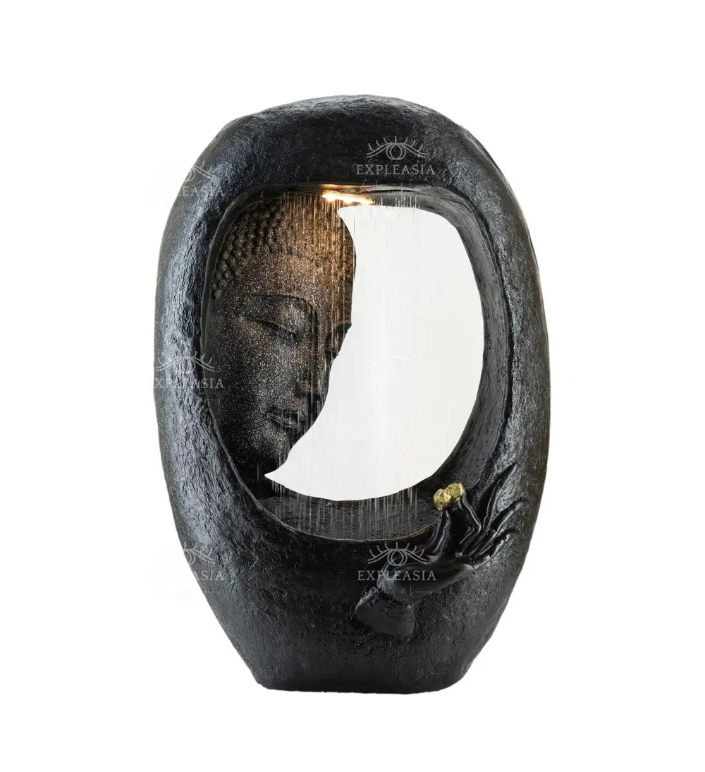 Buddha Face Shower Aesthetic Black Garden Fountain