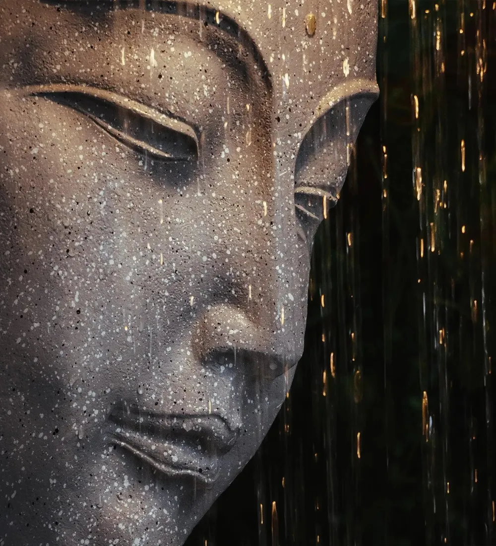 Buddha Face Shower Aesthetic Grey Garden Fountain