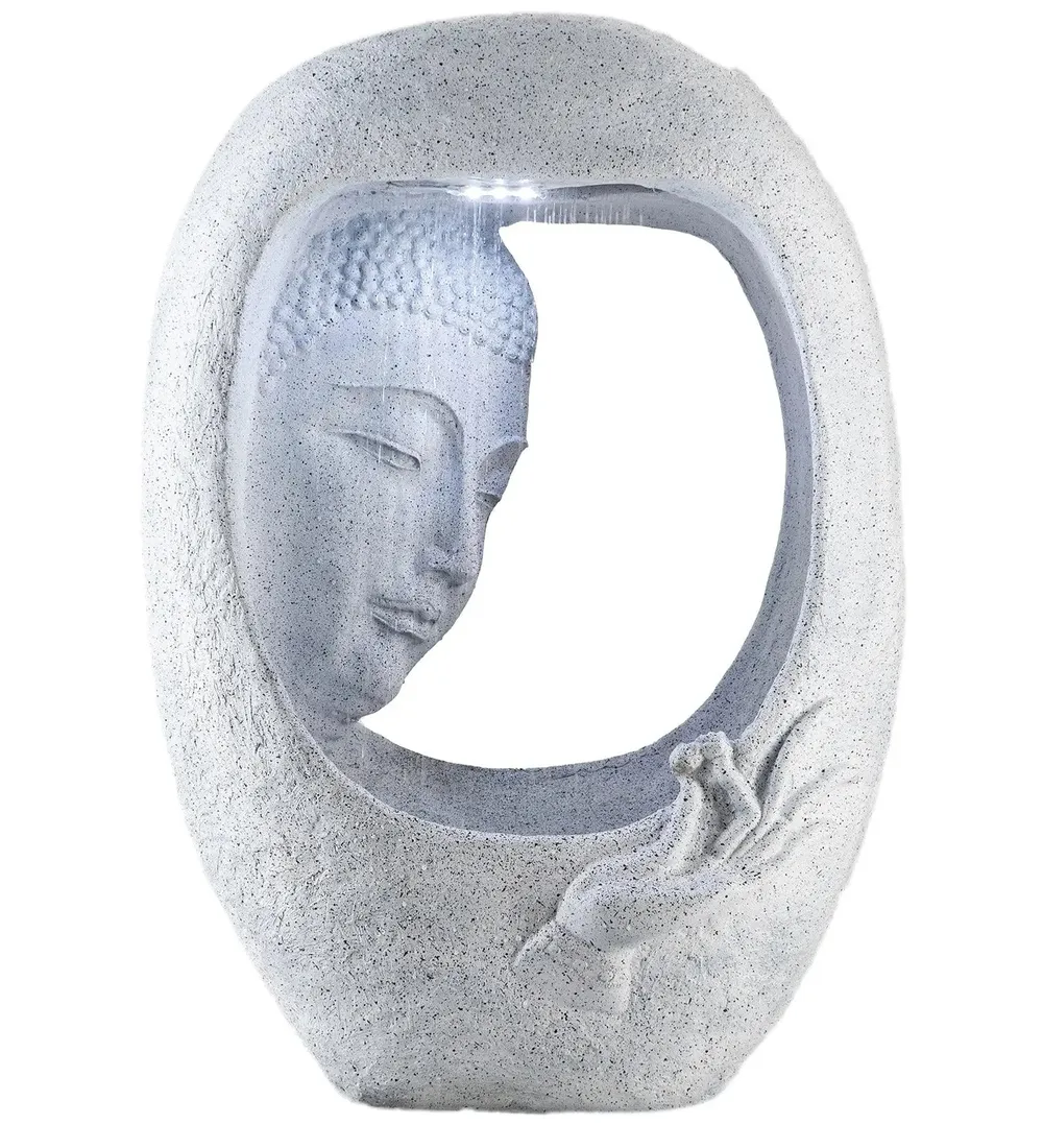 Buddha Face Shower Aesthetic White Garden Fountain