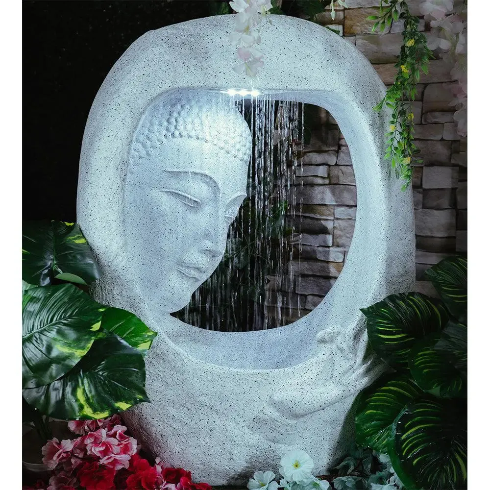 Buddha Face Shower Aesthetic White Garden Fountain