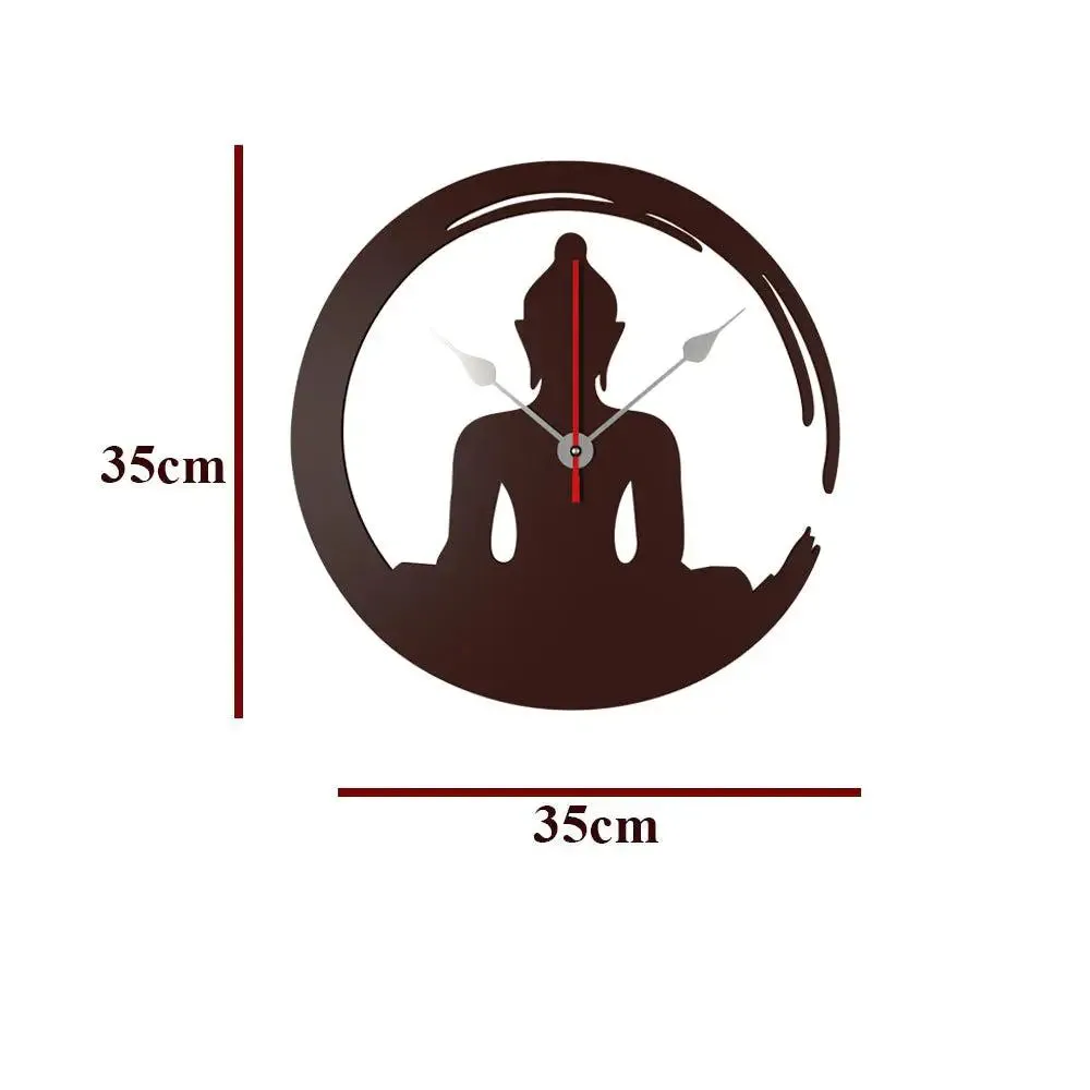 Buddha in Lotus Posture Designer Wooden Wall Clock