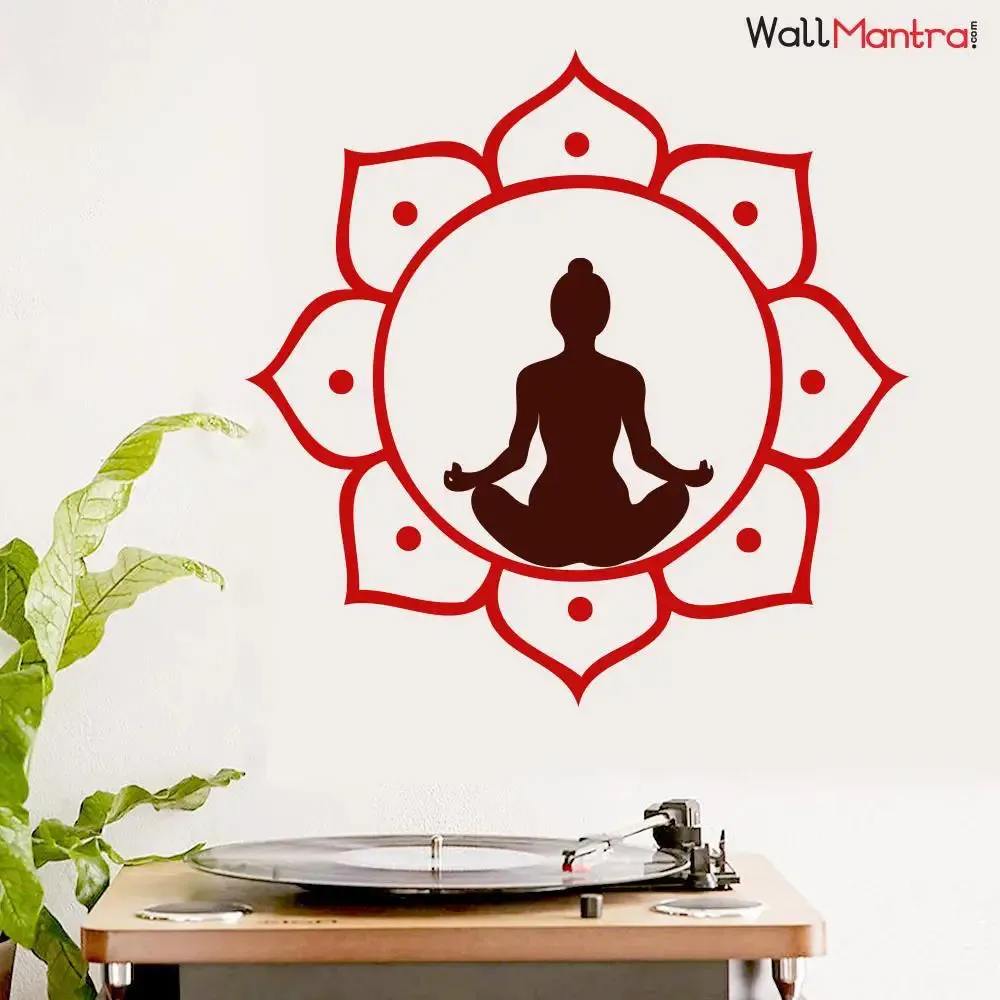 Buddha Inside Lotus Wall Sticker And Decal