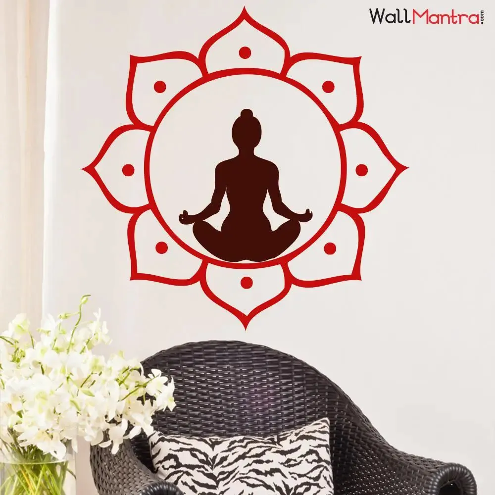 Buddha Inside Lotus Wall Sticker And Decal