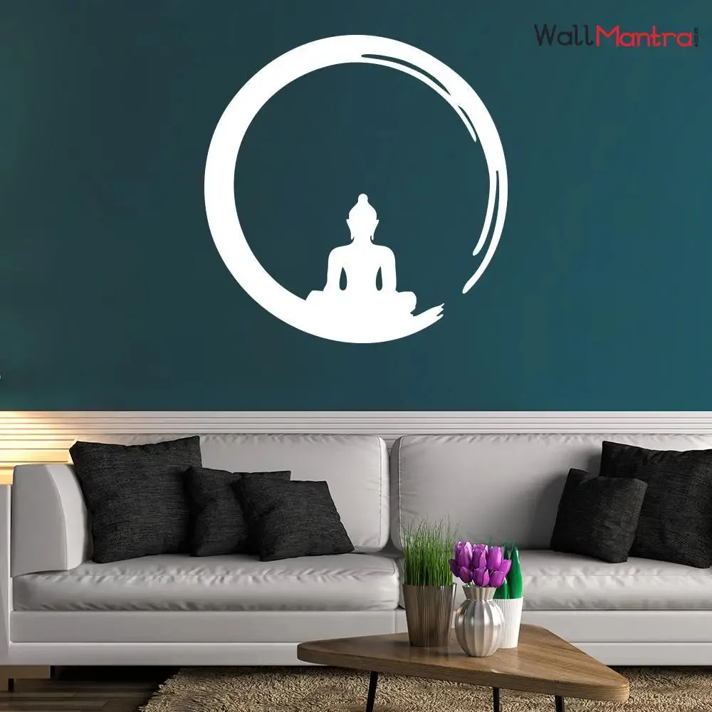 Buddha inside Zen Circle Wall Decal