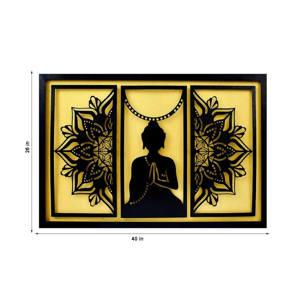 WallMantra Buddha Mandala Metal Wall Art with Led Lights