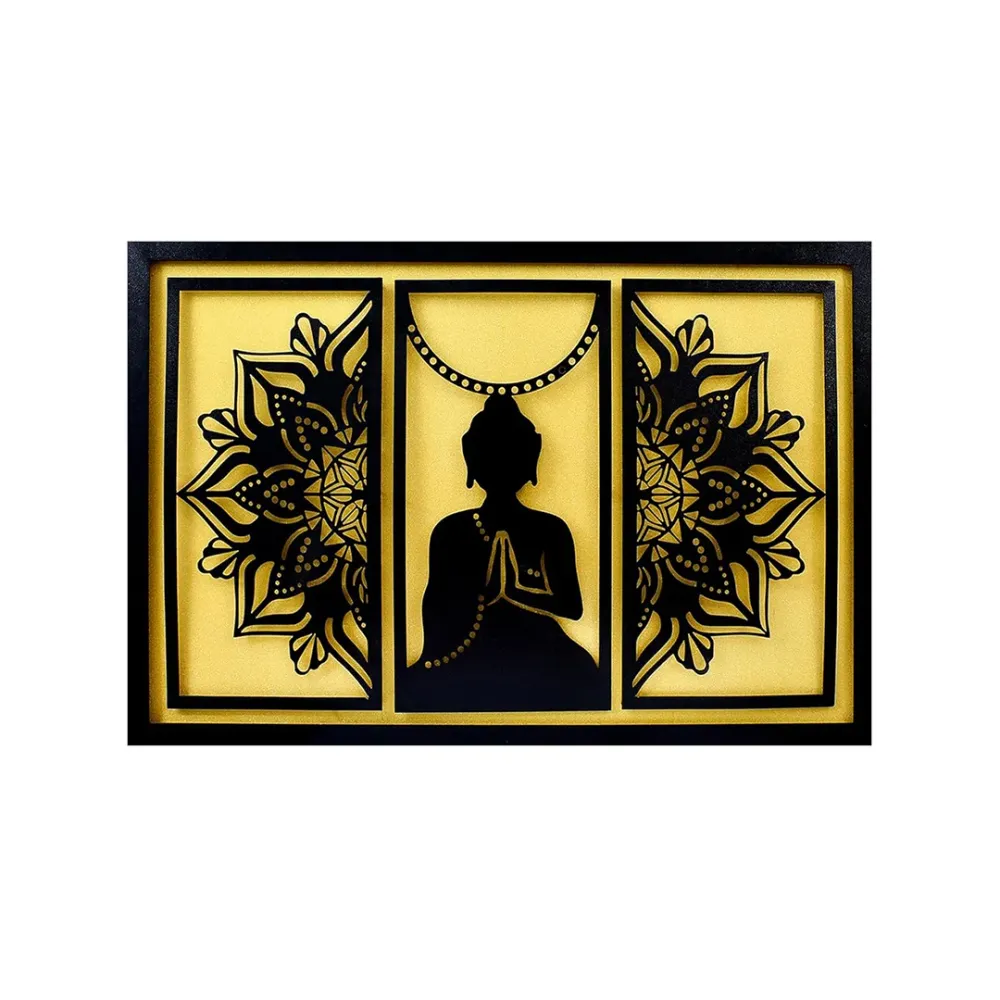 WallMantra Buddha Mandala Metal Wall Art with Led Lights