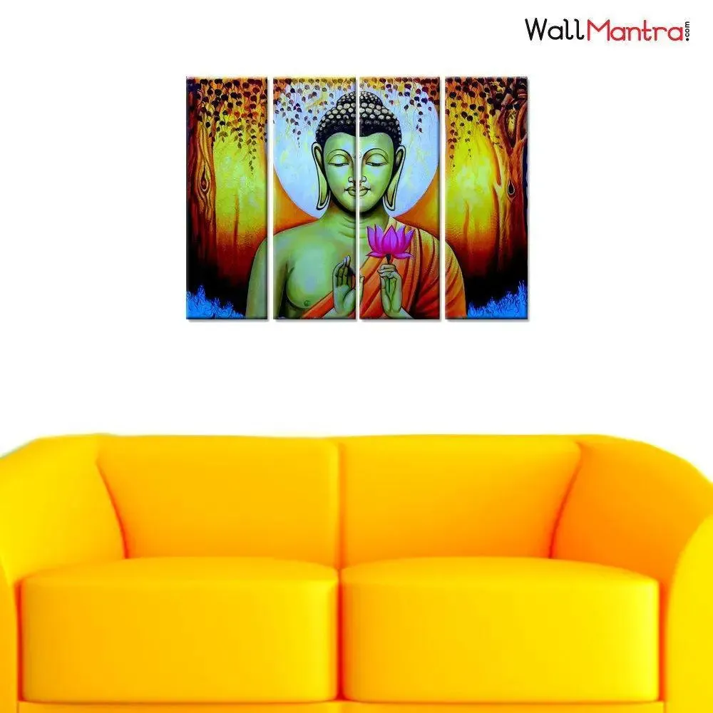 Buddha Modern Art Painting In Multiple Framed Canvas