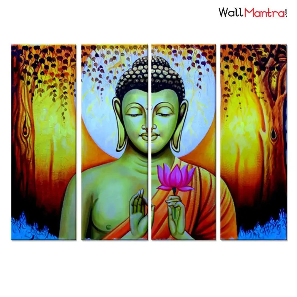 Buddha Modern Art Painting In Multiple Framed Canvas