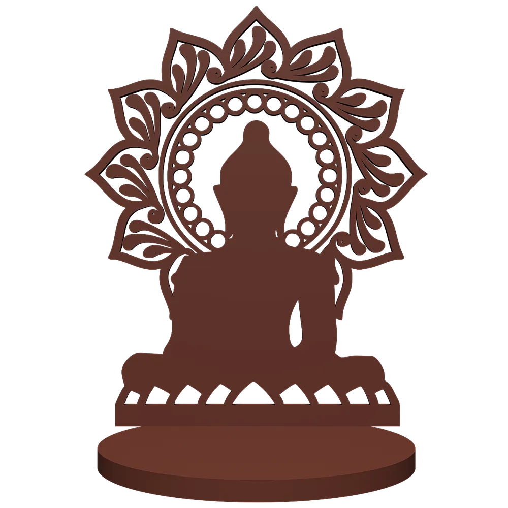 Buddha With Halo Shadow Tea Light Holder