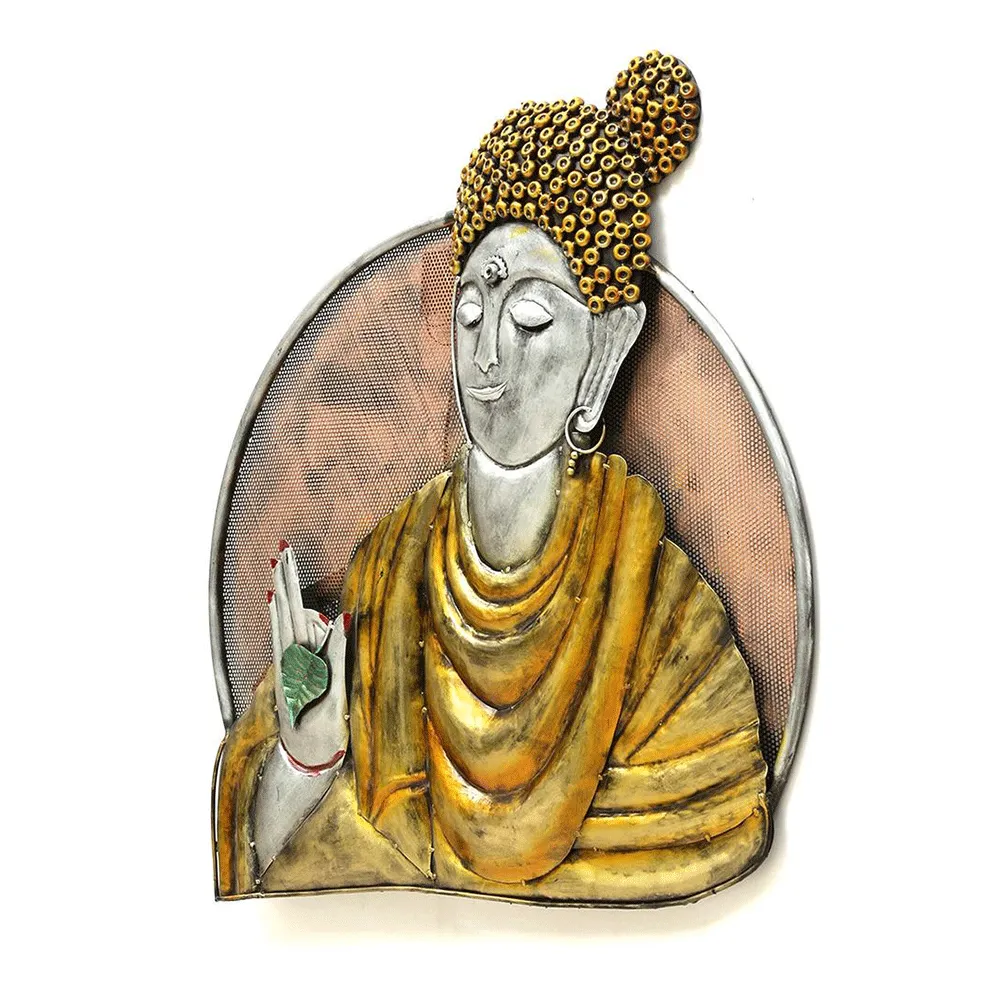 Buddha's Blessing Metal Wall Art With LED