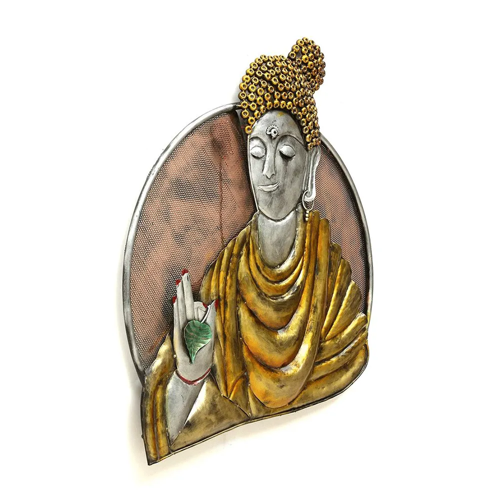Buddha's Blessing Metal Wall Art With LED
