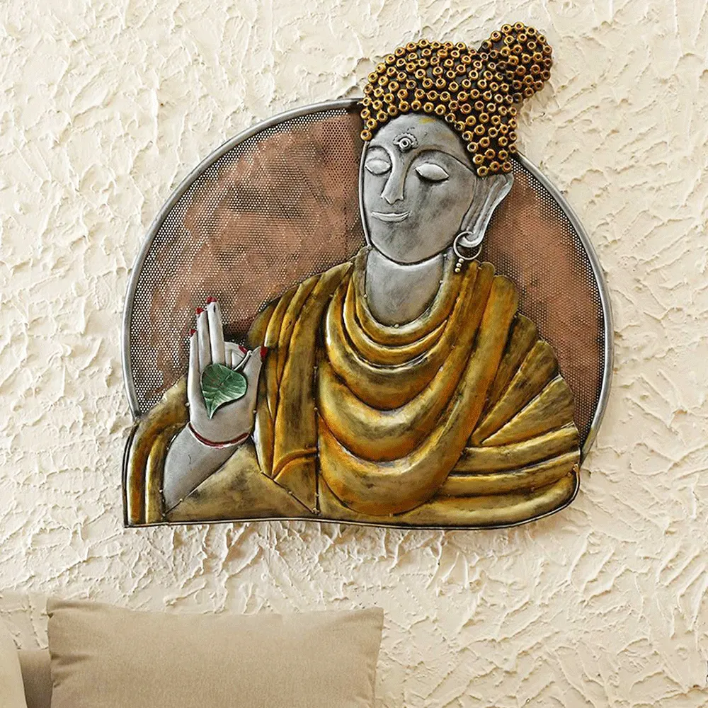 Buddha's Blessing Metal Wall Art With LED