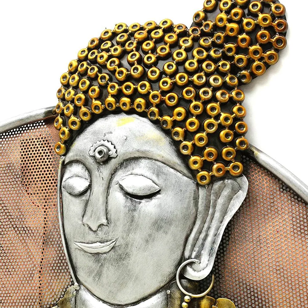 Buddha's Blessing Metal Wall Art With LED