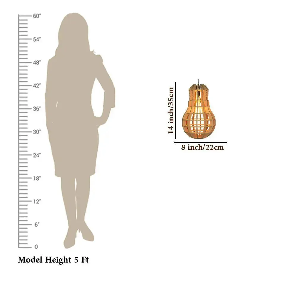 Bulb Shape Wood Pendant Lamp / Pendant Light / Modern Lamp