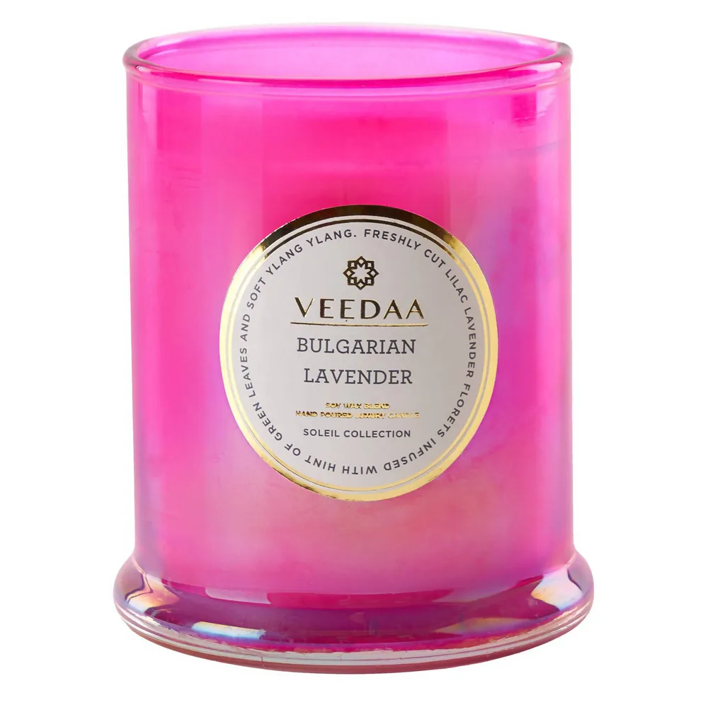 BULGARIAN LAVENDER DANUBE GLASS SCENTED CANDLE