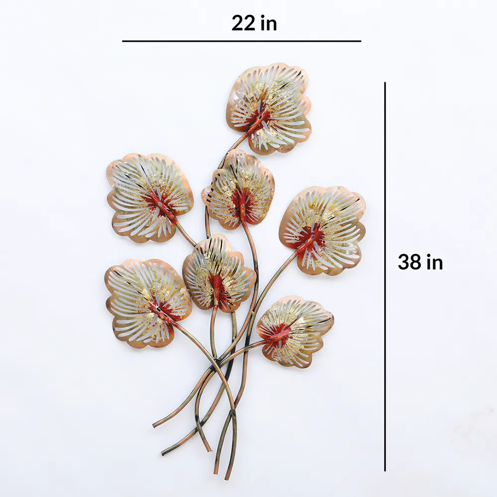 Bunch Of Exotic Leaf Stems Metal Wall Art