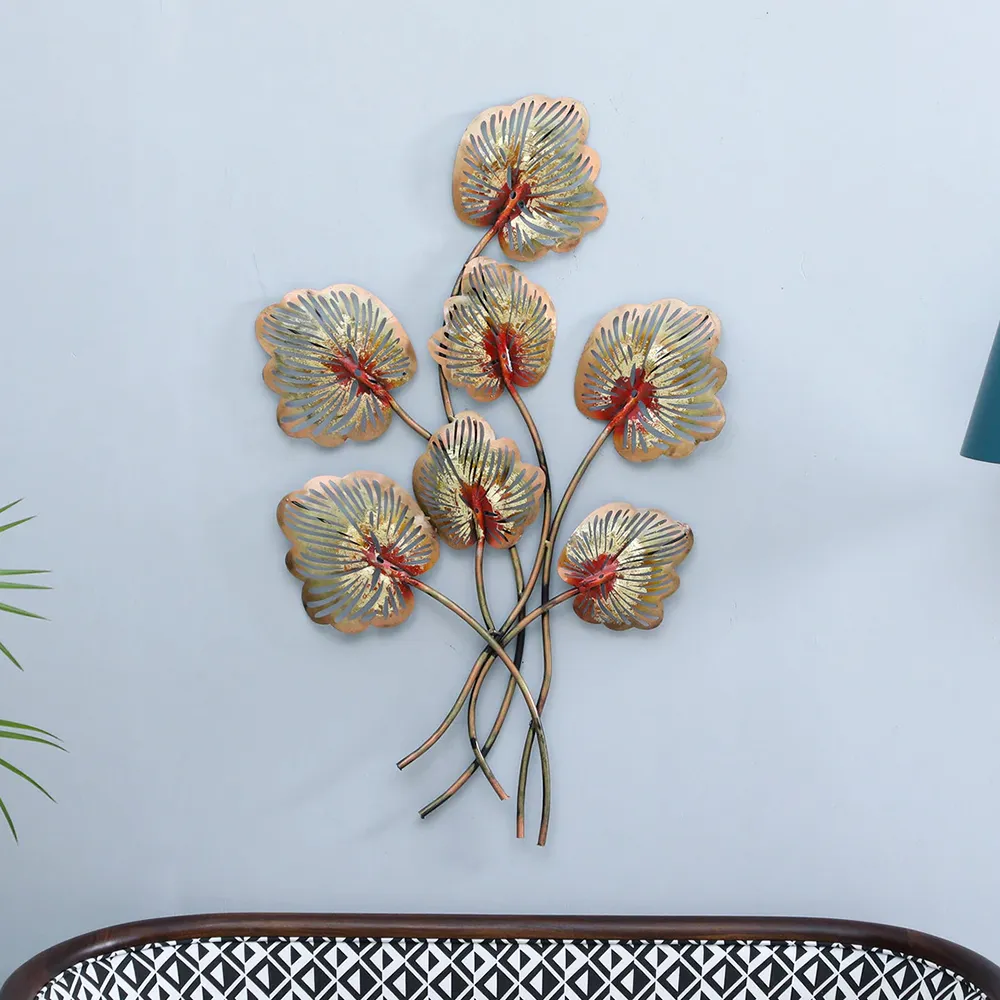 Bunch Of Exotic Leaf Stems Metal Wall Art