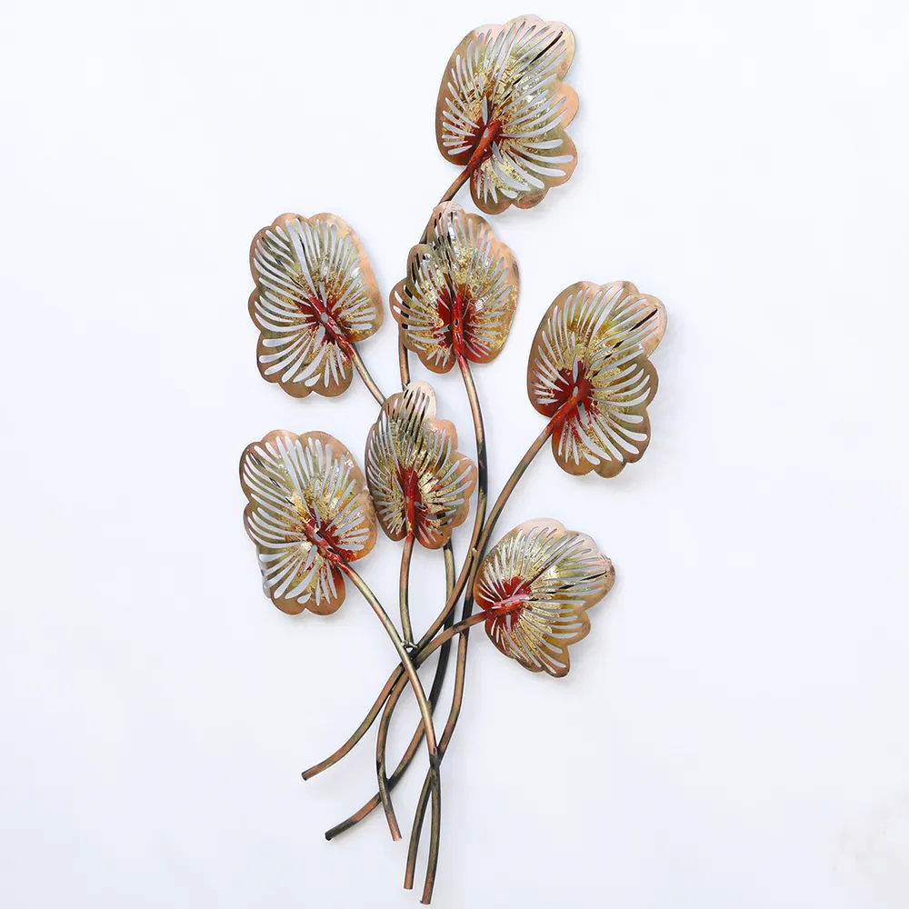 Bunch Of Exotic Leaf Stems Metal Wall Art