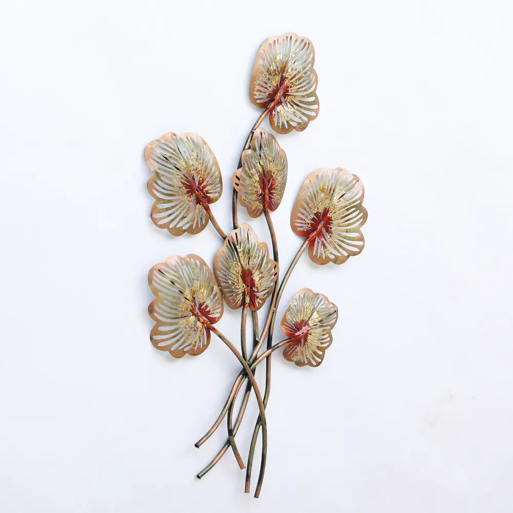 Bunch Of Exotic Leaf Stems Metal Wall Art