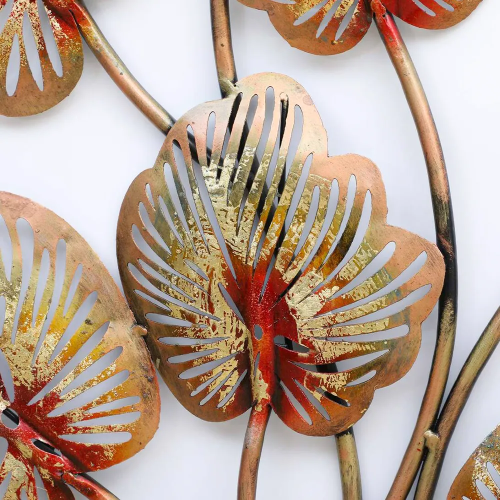 Bunch Of Exotic Leaf Stems Metal Wall Art