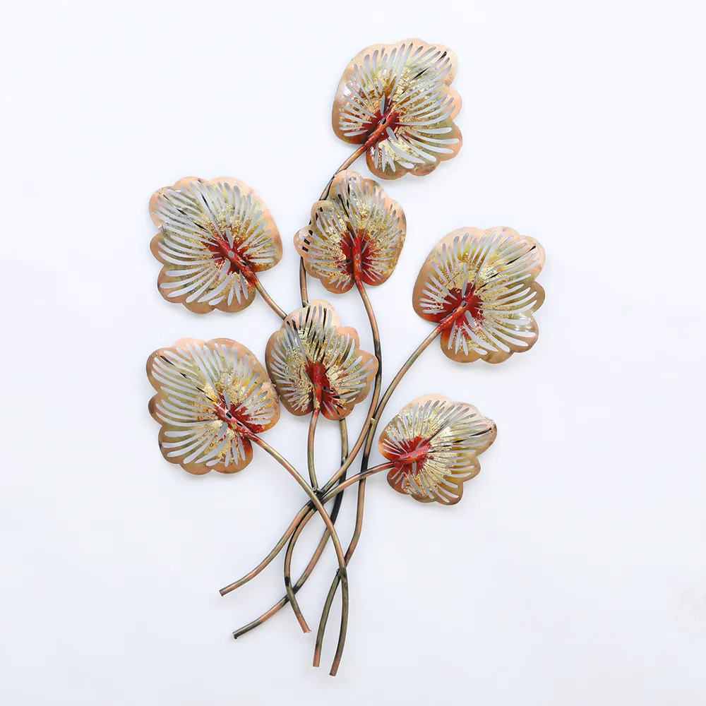 Bunch Of Exotic Leaf Stems Metal Wall Art