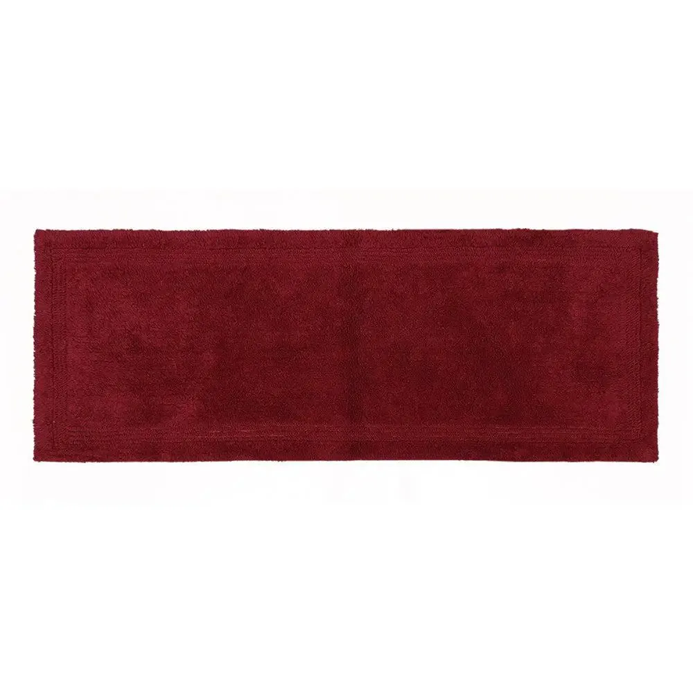 Burgundy Bordered Cotton Bath Runner (50 x 150) cm