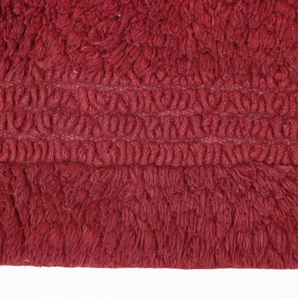 Burgundy Bordered Cotton Bath Runner (50 x 150) cm