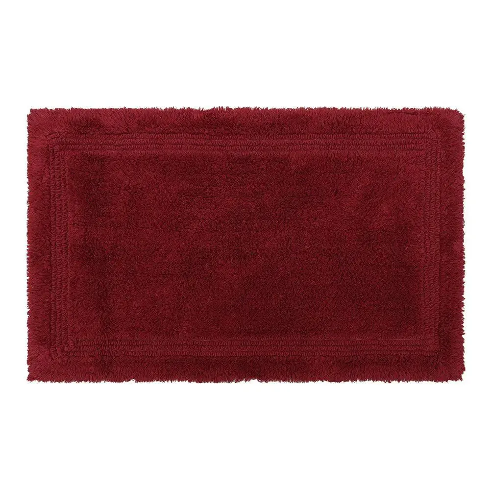 Burgundy Minimalist Cotton Bathmat Set Of 2